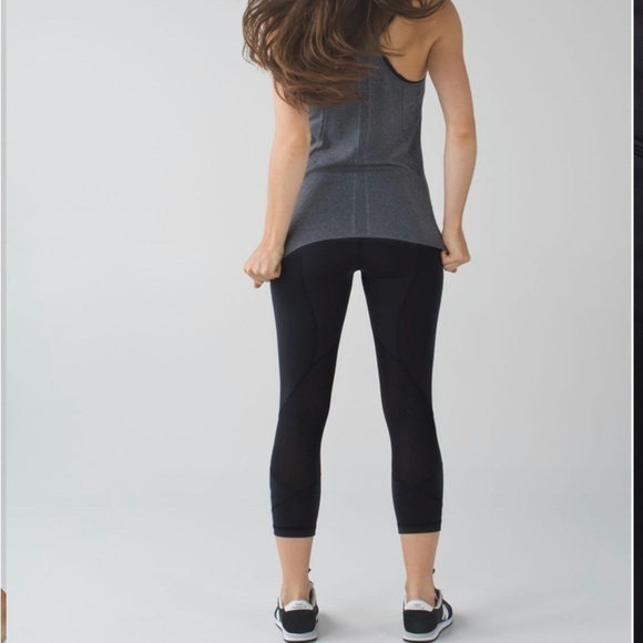 Lululemon Pace Rival 22'' Crop Leggings Luxtreme Side Pockets Run Black Women 4 - Picture 3 of 14
